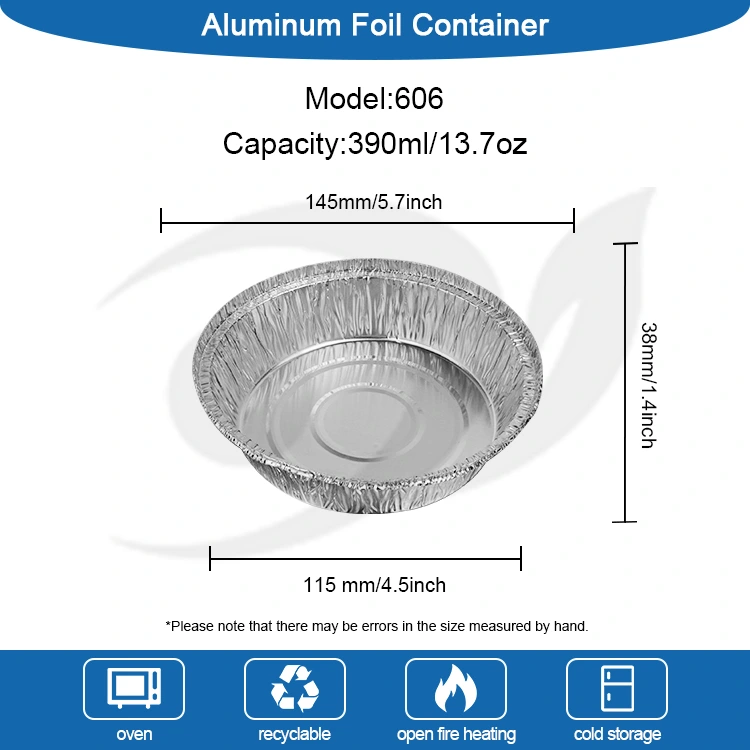 Контејнери за печење на тркалезен воздух за печење сребрени алуминиумски фолија