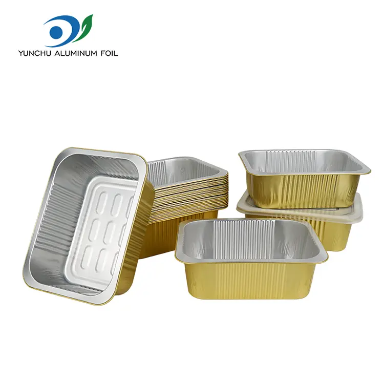 Заптивки за еднократна употреба плоштад алуминиумски контејнери со фолија Заптивки за еднократна употреба плоштад алуминиумски контејнери со фолија