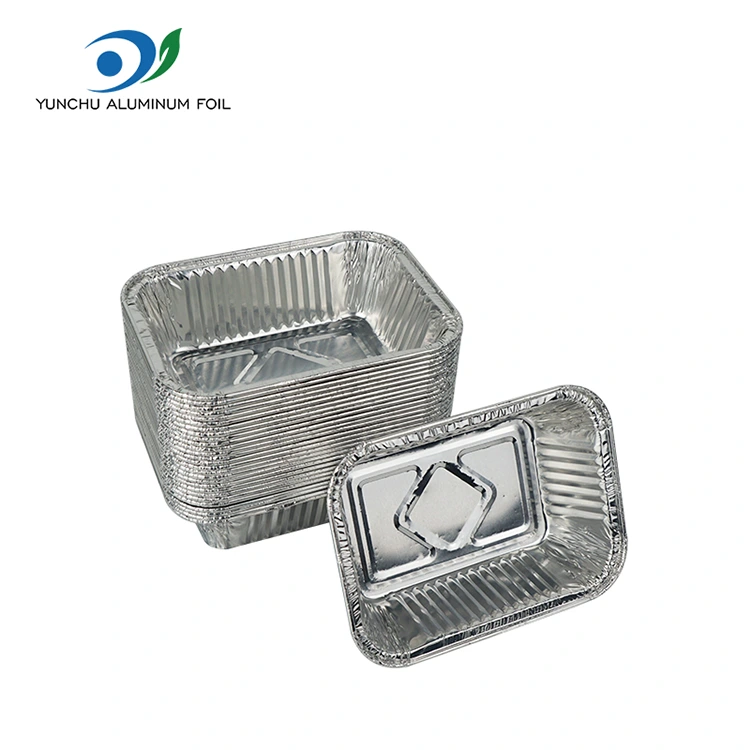 Контејнери за печење на воздухот за печење сребрени алуминиум Контејнери за печење на воздухот за печење сребрени алуминиум