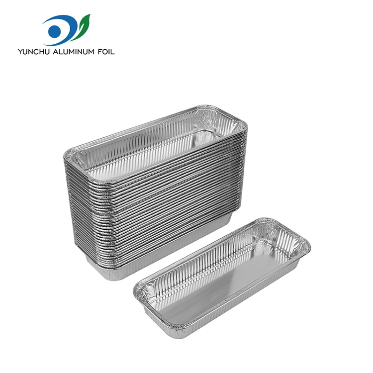 Правоаголен печен леб сребрена алуминиумска фолија контејнери Правоаголен печен леб сребрена алуминиумска фолија контејнери