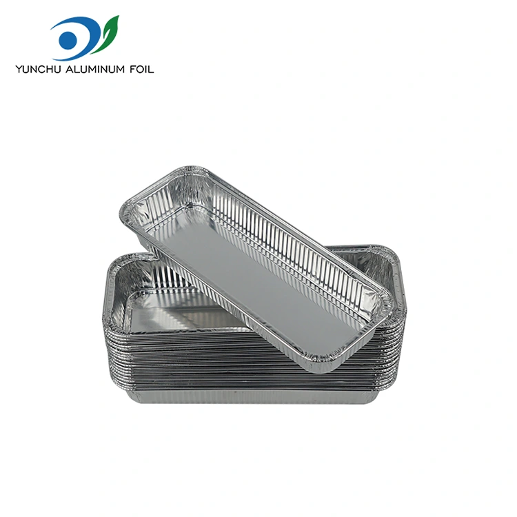 Правоаголен печен леб сребрена алуминиумска фолија контејнери