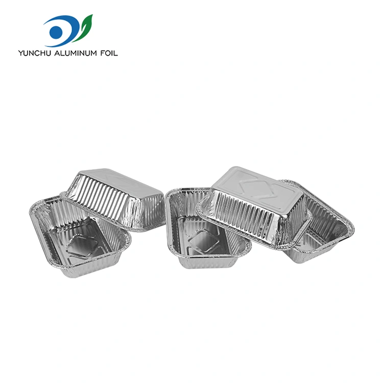 Контејнери за печење на воздухот за печење сребрени алуминиум