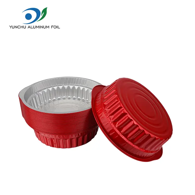 За еднократна употреба садови со топла сад и тави со црвена алуминиумска фолија