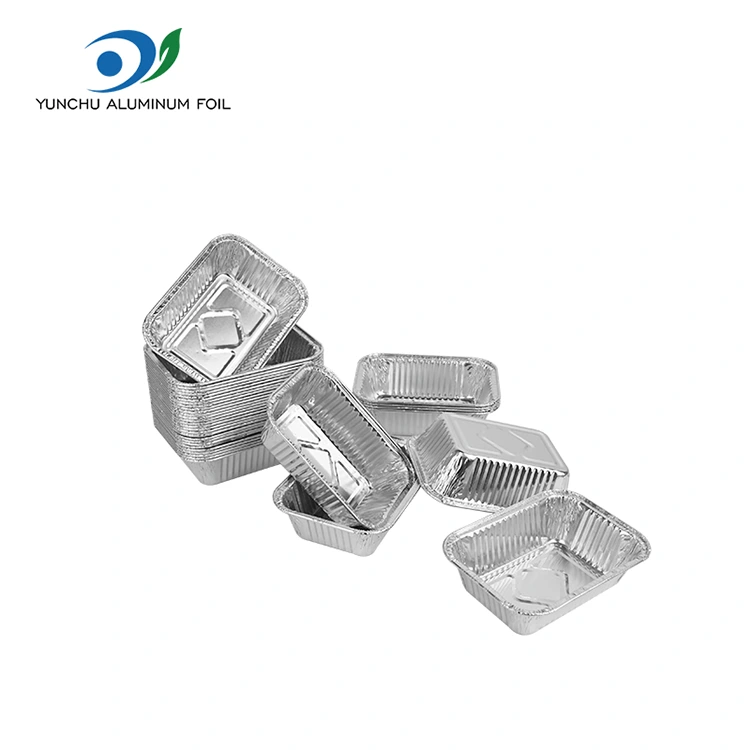 Контејнери за печење на воздухот за печење сребрени алуминиум