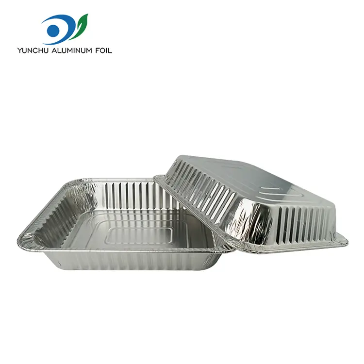 Правоаголен преостанок плоча од мисирка, сребрена алуминиумска фолија контејнери