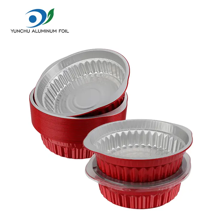 За еднократна употреба садови со топла сад и тави со црвена алуминиумска фолија