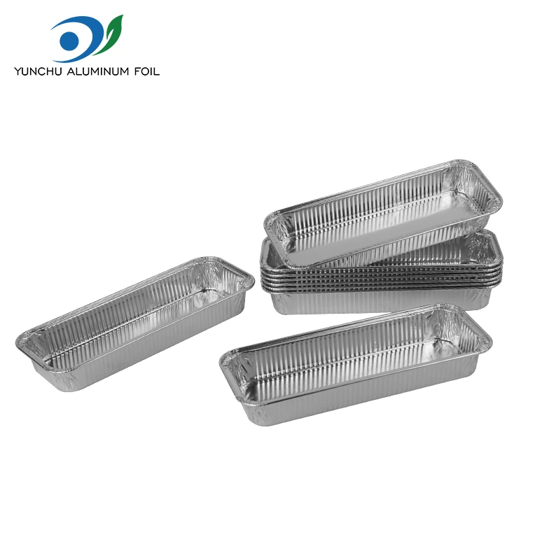 Правоаголен печен леб сребрена алуминиумска фолија контејнери