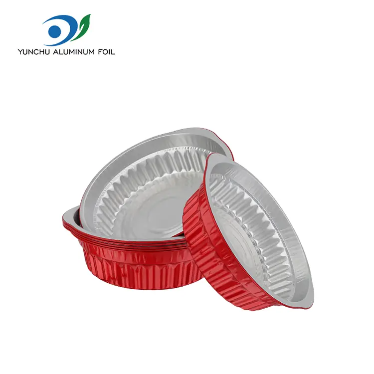 За еднократна употреба садови со топла сад и тави со црвена алуминиумска фолија