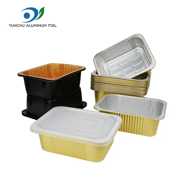 Заптивки за еднократна употреба плоштад алуминиумски контејнери со фолија