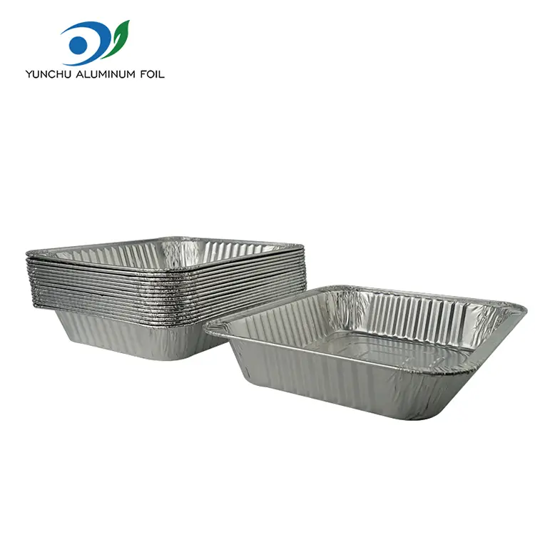 Правоаголен преостанок плоча од мисирка, сребрена алуминиумска фолија контејнери