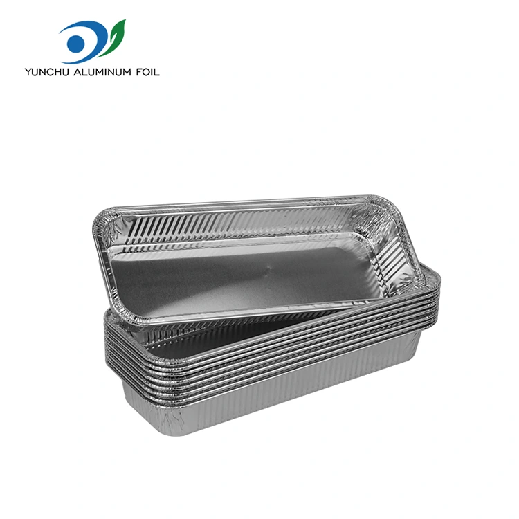Правоаголен печен леб сребрена алуминиумска фолија контејнери