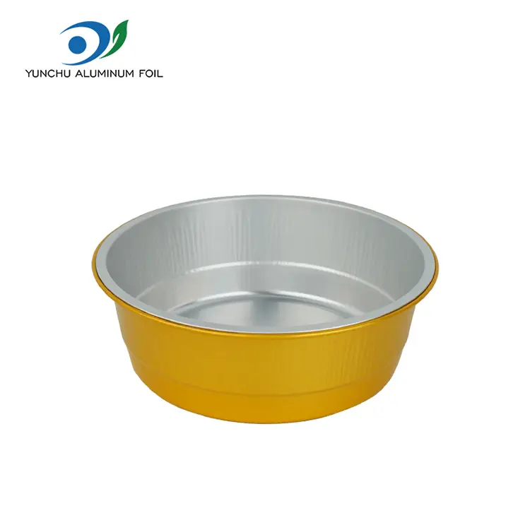 Контејнери за алуминиумска фолија од златна рунда за еднократна употреба Контејнери за алуминиумска фолија од златна рунда за еднократна употреба