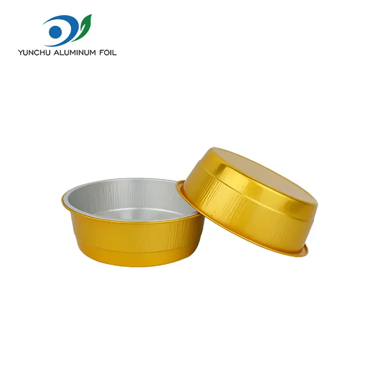 Контејнери за алуминиумска фолија од златна рунда за еднократна употреба