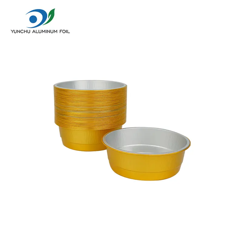 Контејнери за алуминиумска фолија од златна рунда за еднократна употреба