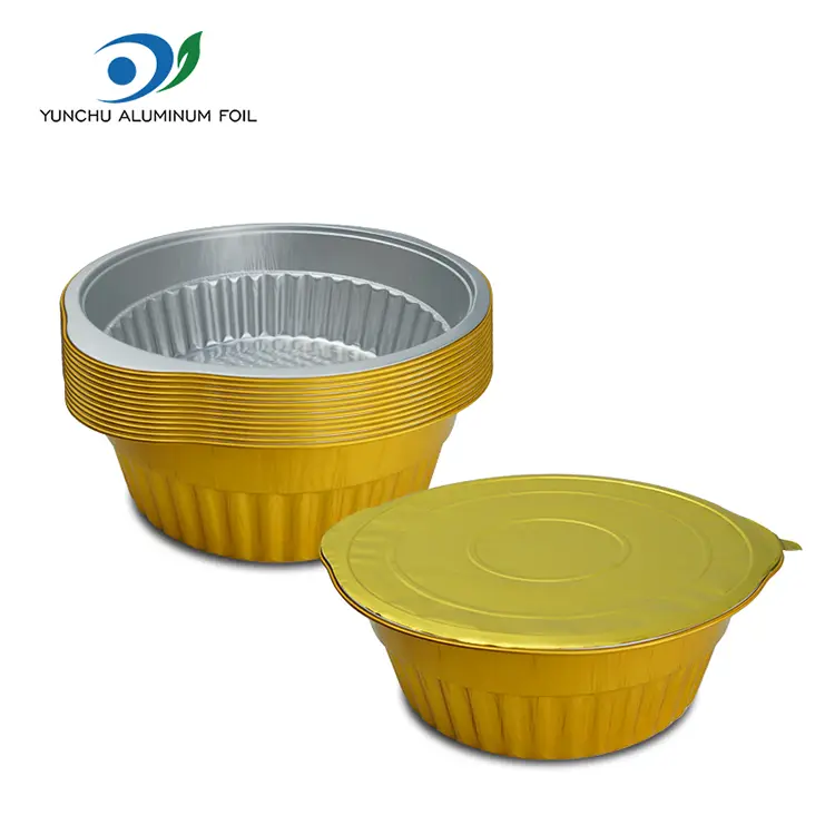 За еднократна употреба топла тенџере златно тркалезна алуминиумска фолија контејнери