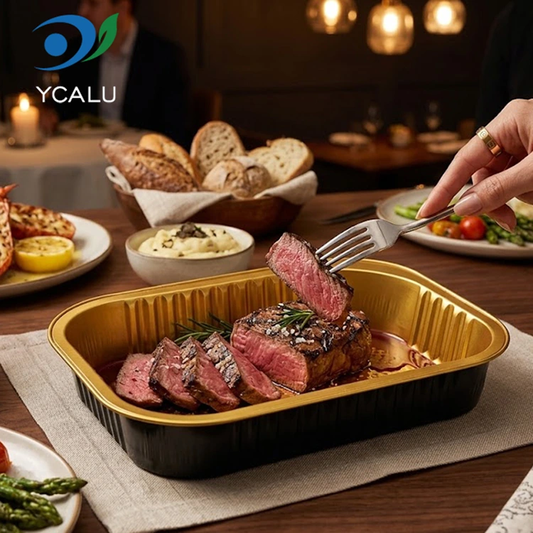 Контејнери од алуминиумска фолија за еднократна употреба во правоаголна форма