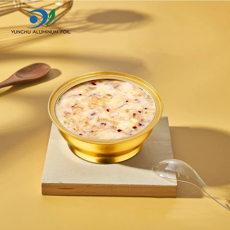 За еднократна употреба тркалезна кутија мала златна чинија алуминиумска фолија контејнери