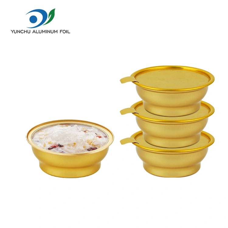 За еднократна употреба тркалезна кутија мала златна чинија алуминиумска фолија контејнери За еднократна употреба тркалезна кутија мала златна чинија алуминиумска фолија контејнери