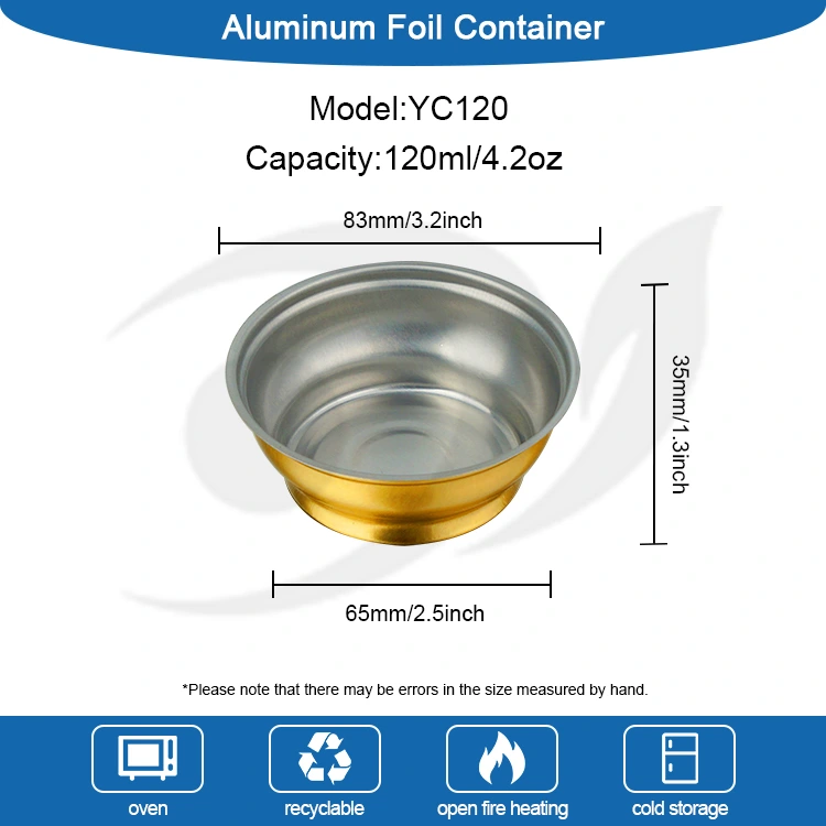 За еднократна употреба тркалезна кутија мала златна чинија алуминиумска фолија контејнери