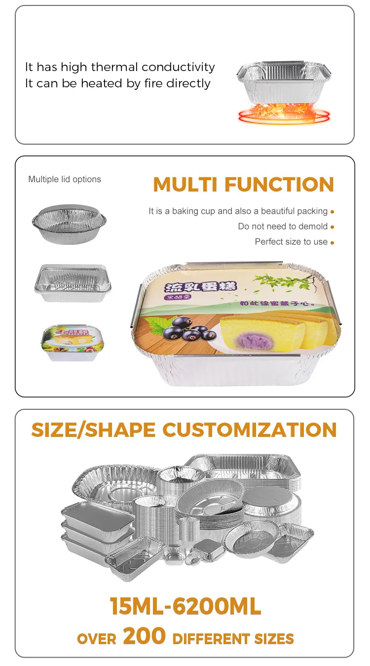 Rectangular Catering Takeaway Silver Aluminum Foil Containers