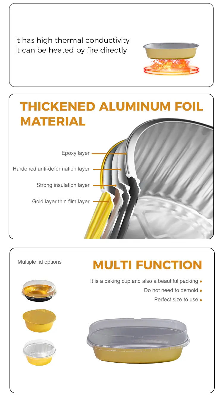 Oval color Smoothwall Aluminum Foil Containers