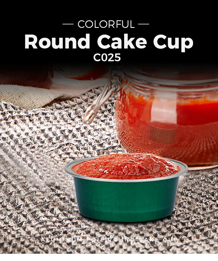 Round dessert baking cups Smoothwall Aluminum Foil Containers