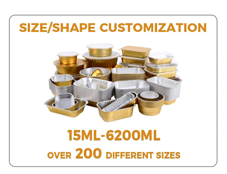 Disposable square gold Aluminum Foil Containers
