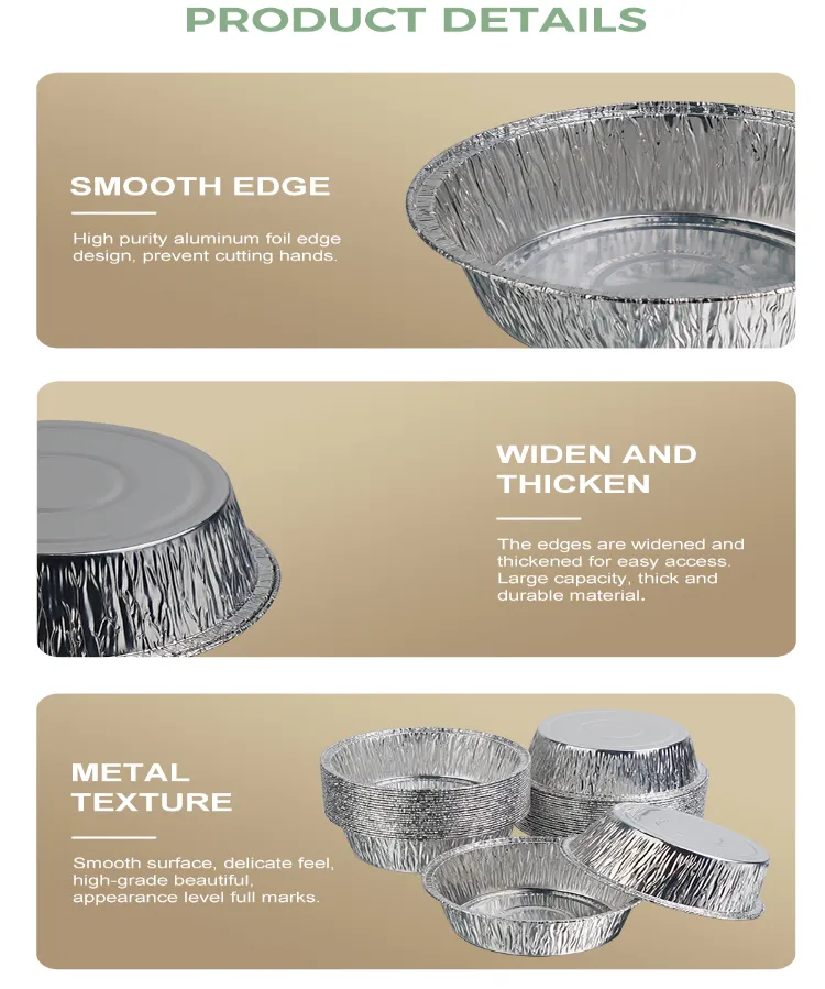 Round small baking Silver Aluminum Foil Containers