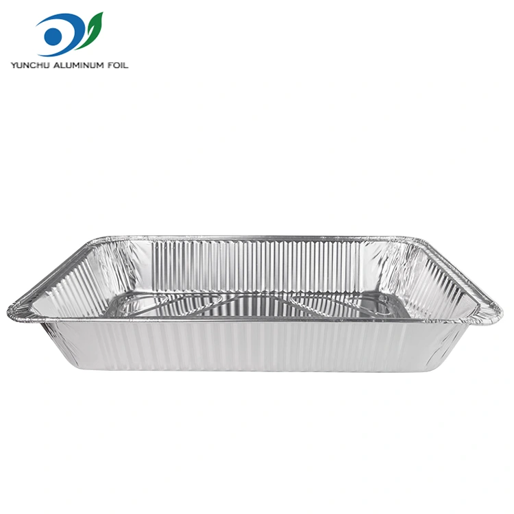 Контејнери за сребрена алуминиумска фолија со голем капацитет на отворено Контејнери за сребрена алуминиумска фолија со голем капацитет на отворено