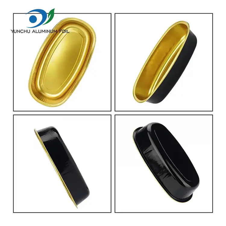 Овални контејнери со алуминиумска фолија со мазна wallид