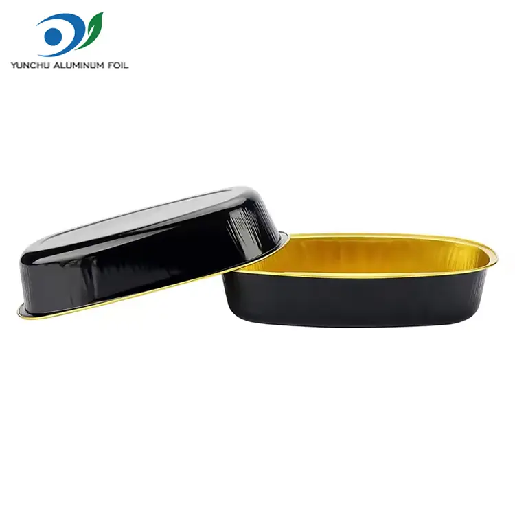 Овални контејнери со алуминиумска фолија со мазна wallид