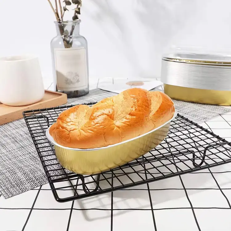 Овални контејнери со алуминиумска фолија со мазна wallид