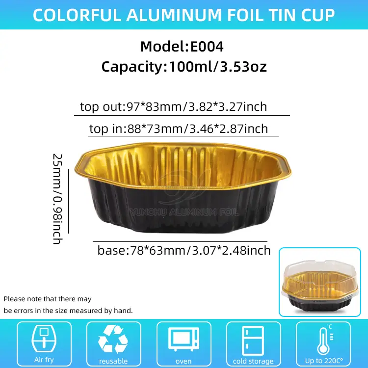 Контејнери за алуминиумска фолија со картички за торта со специјална форма