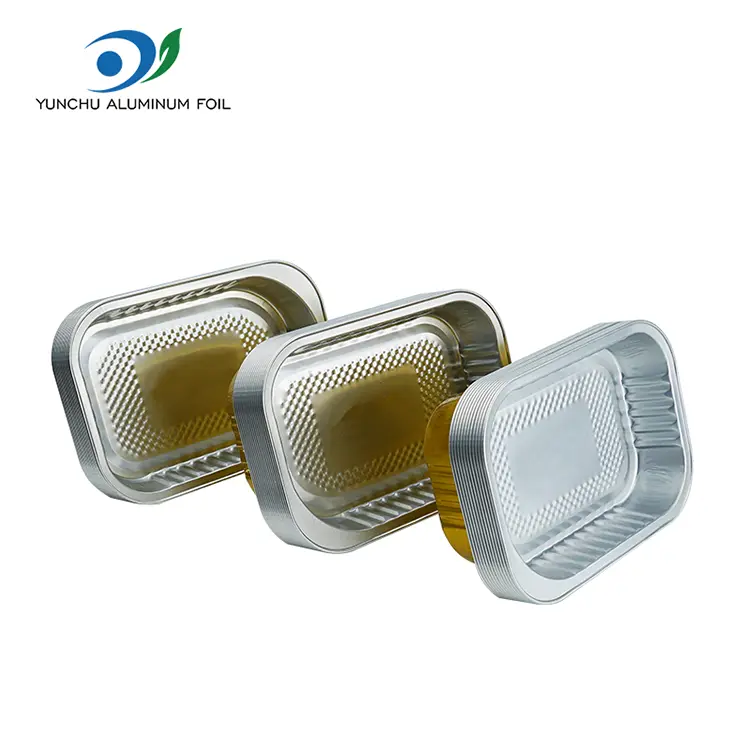 Контејнери за јадење на плоштад за јадење златни алуминиумски фолија